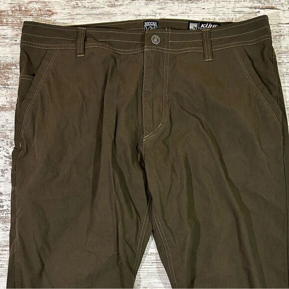 Men’s Kuhl Slax cotton nylon pants brown size 38 x 28 (altered) - Picture 2 of 9